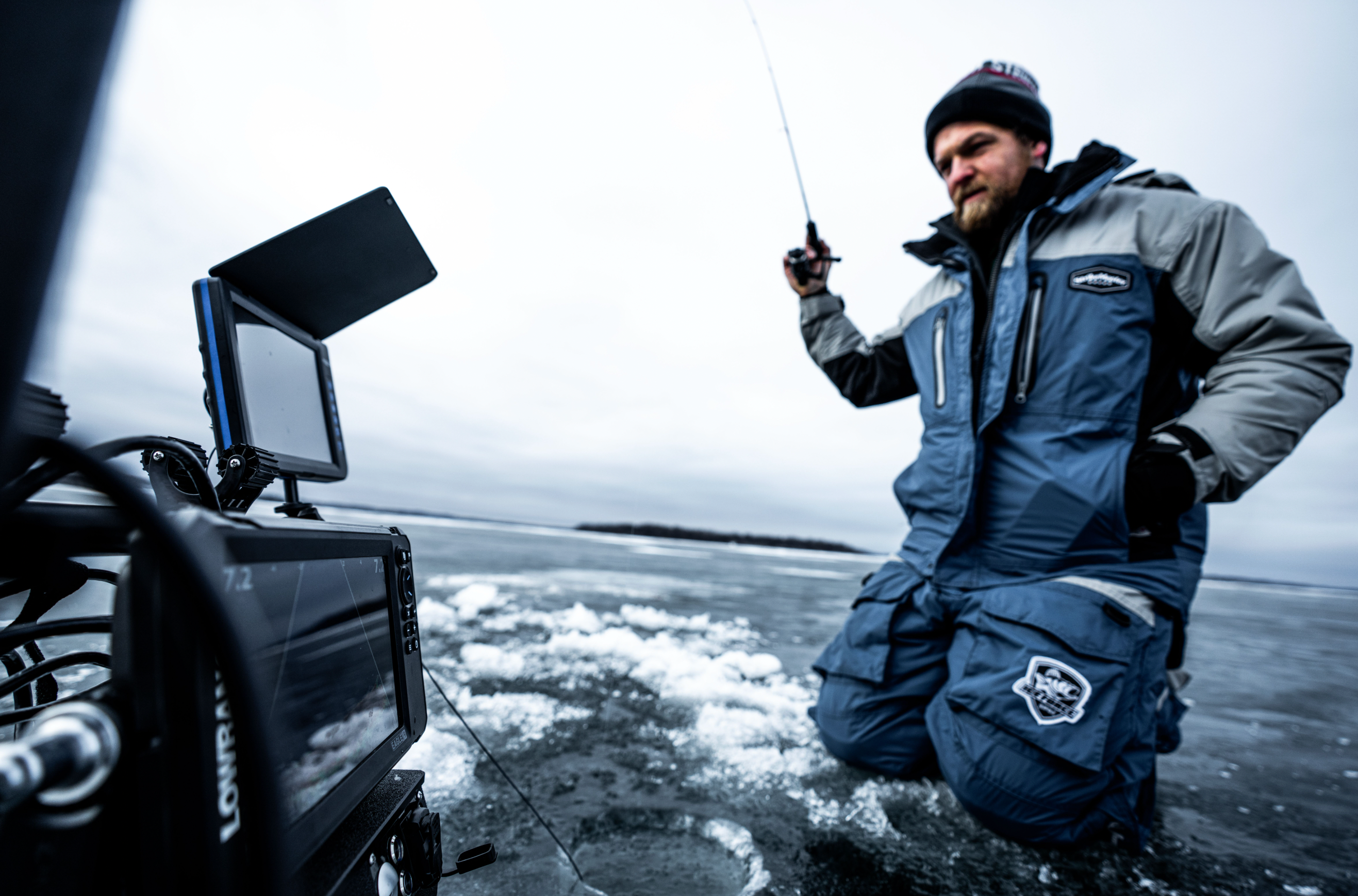 Aqua-Vu underwater camera being used while fishing